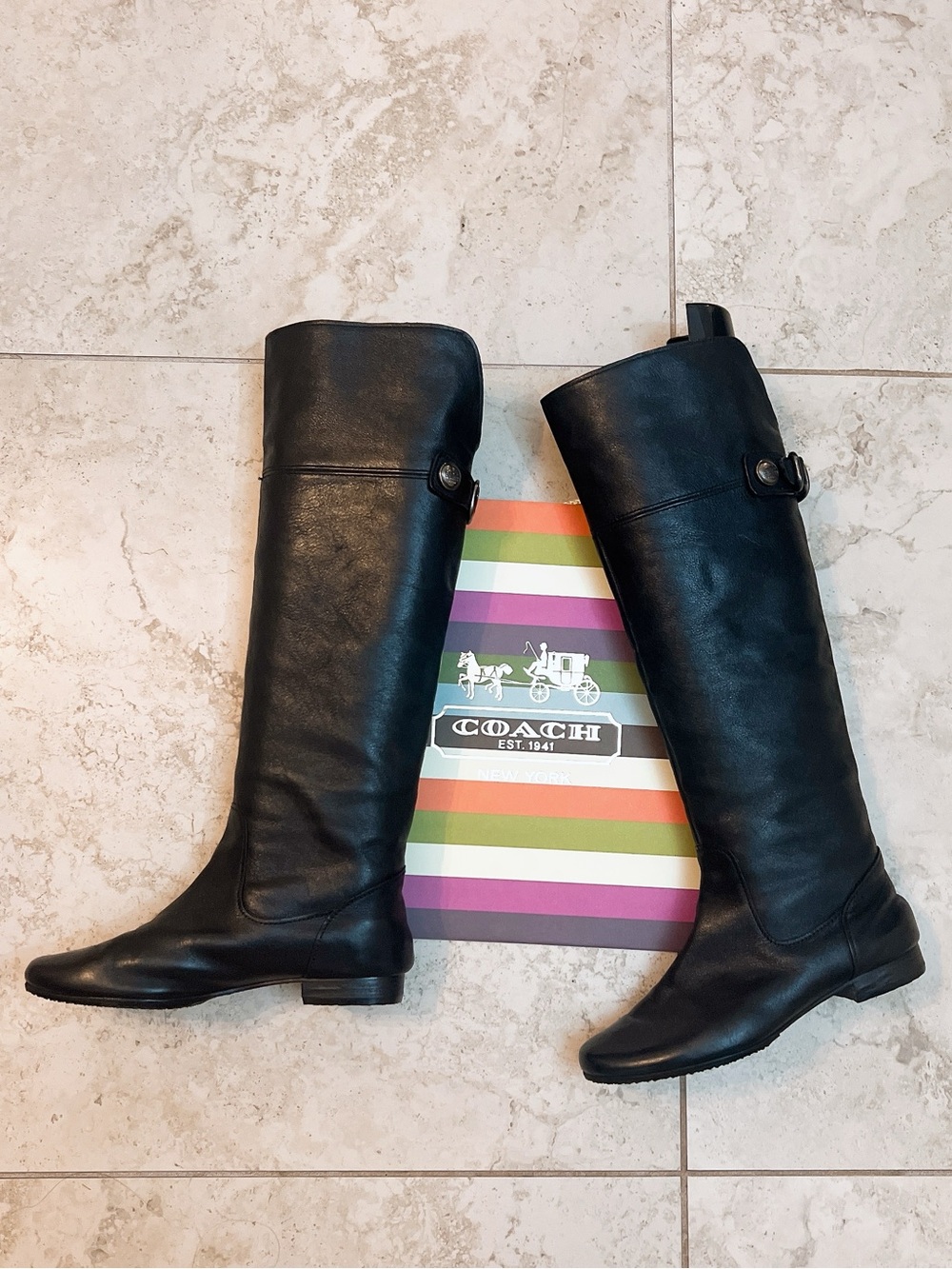Coach Benita Knee High Equestrian Riding Boots